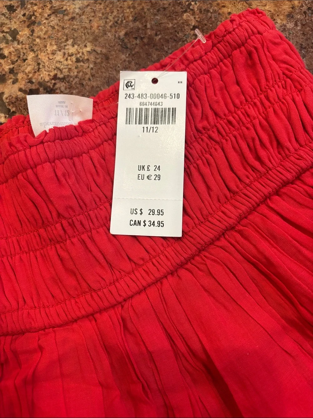 abercrombie kids Red Smocked-Waist Skirt